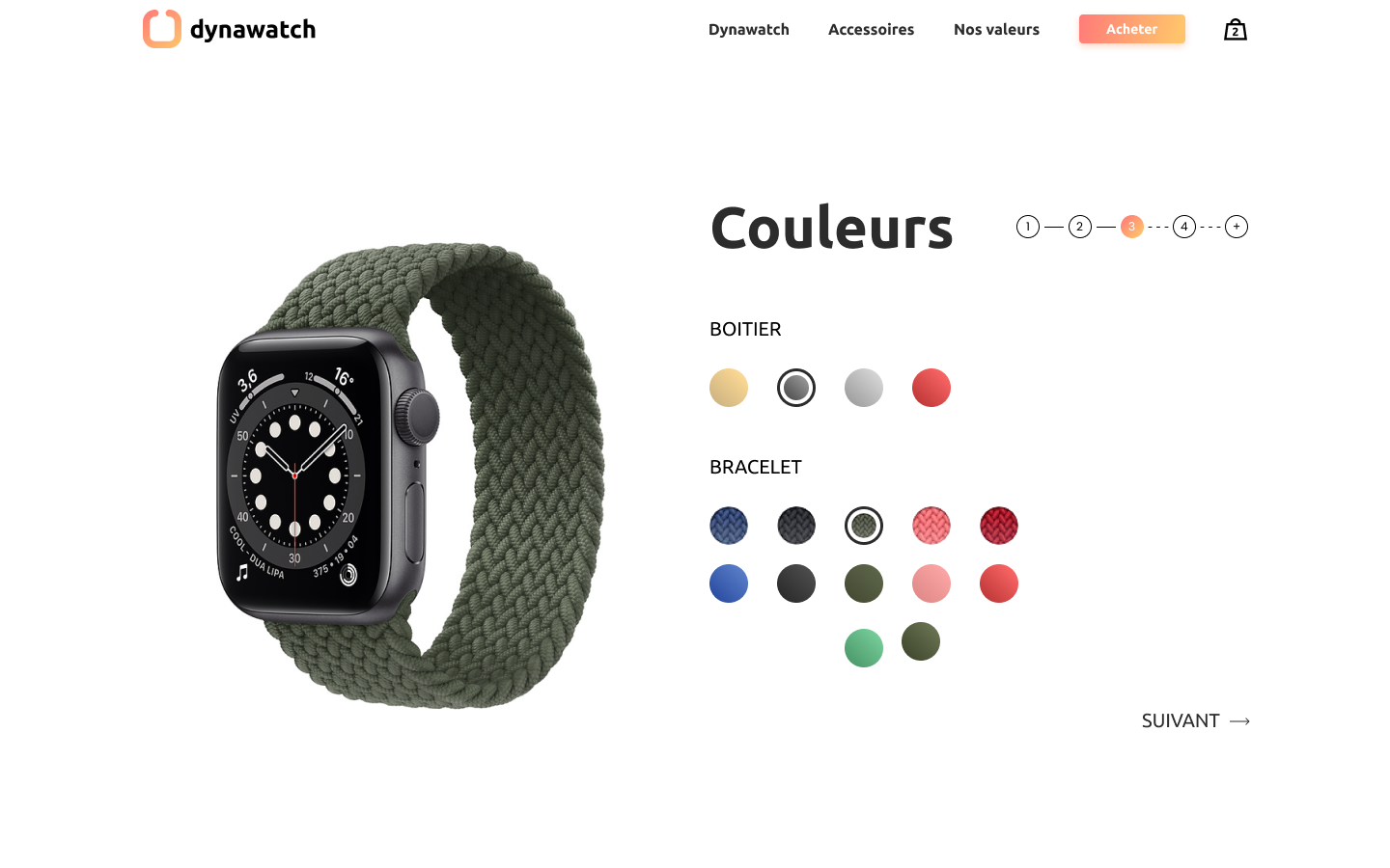 maquette dynawatch personnalisation couleur