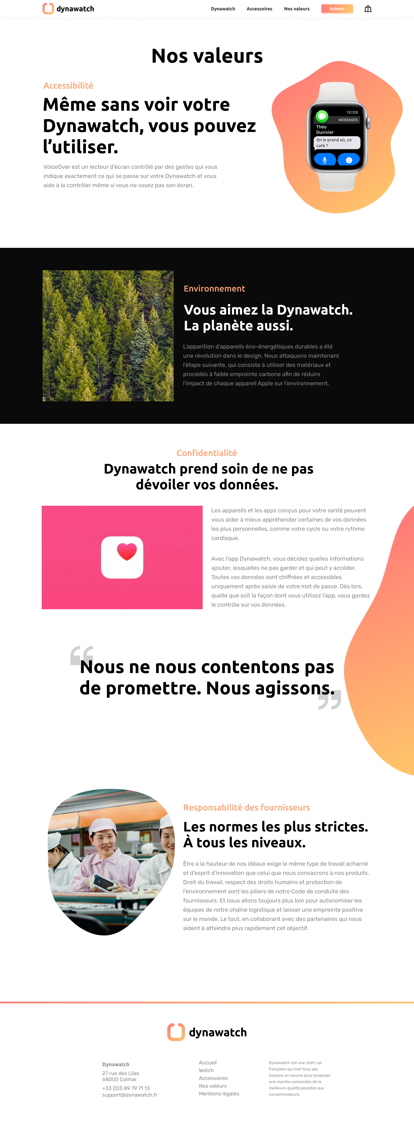 maquette dynawatch nos valeurs