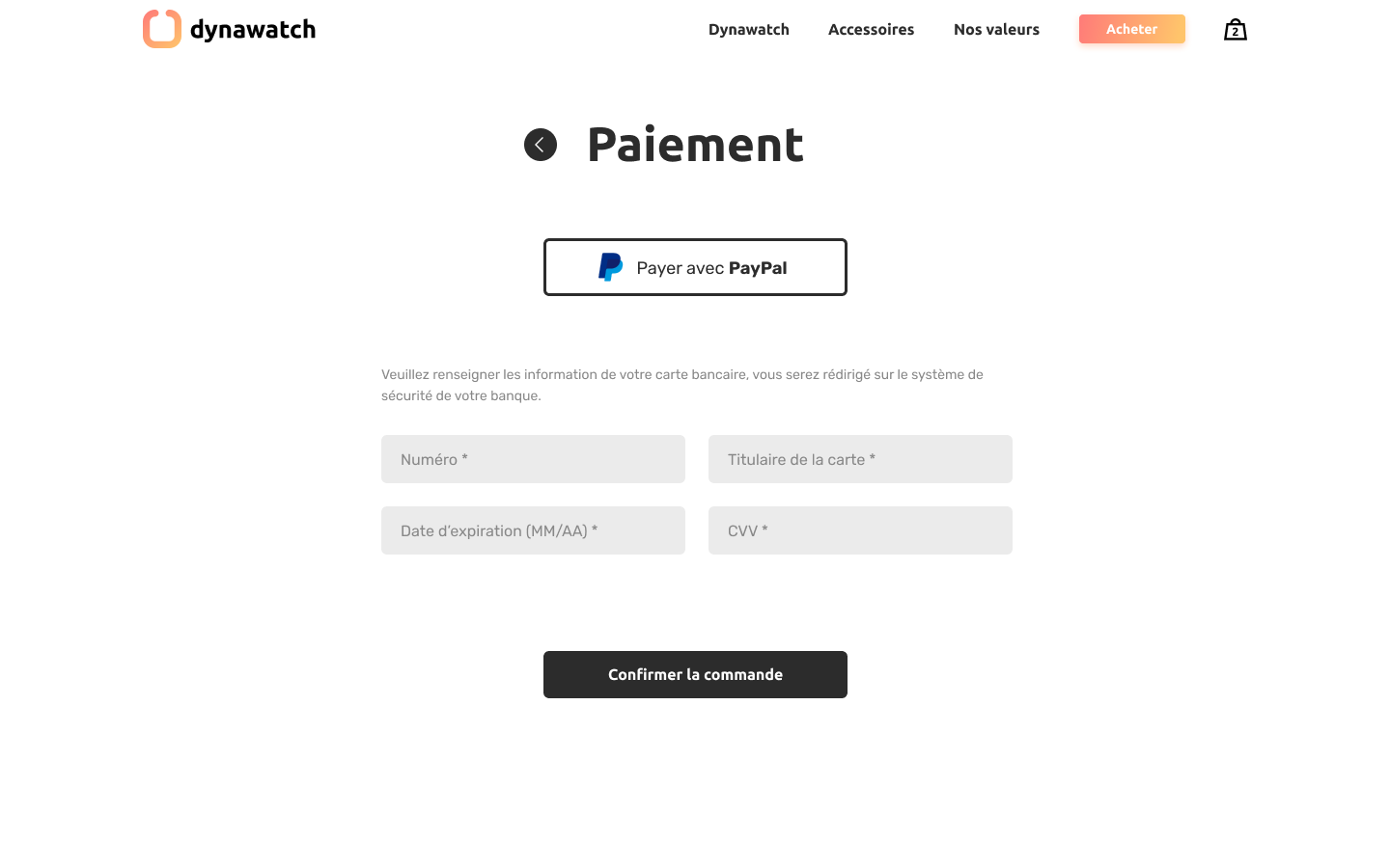 maquette dynawatch paiement