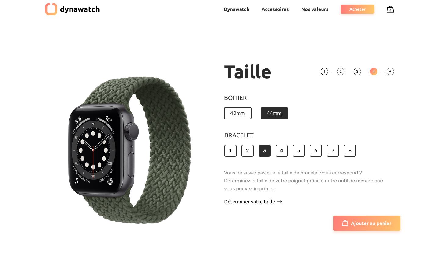 maquette dynawatch personnalisation taille